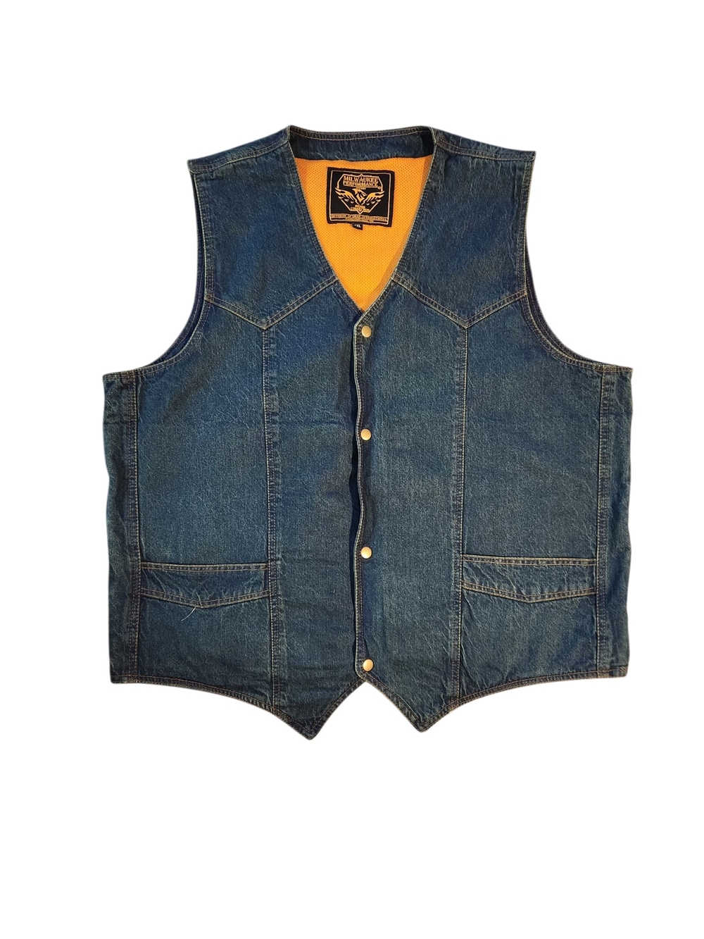 Concealed Carry Riding Performance Men’s Denim Biker Vest 4XL Like New